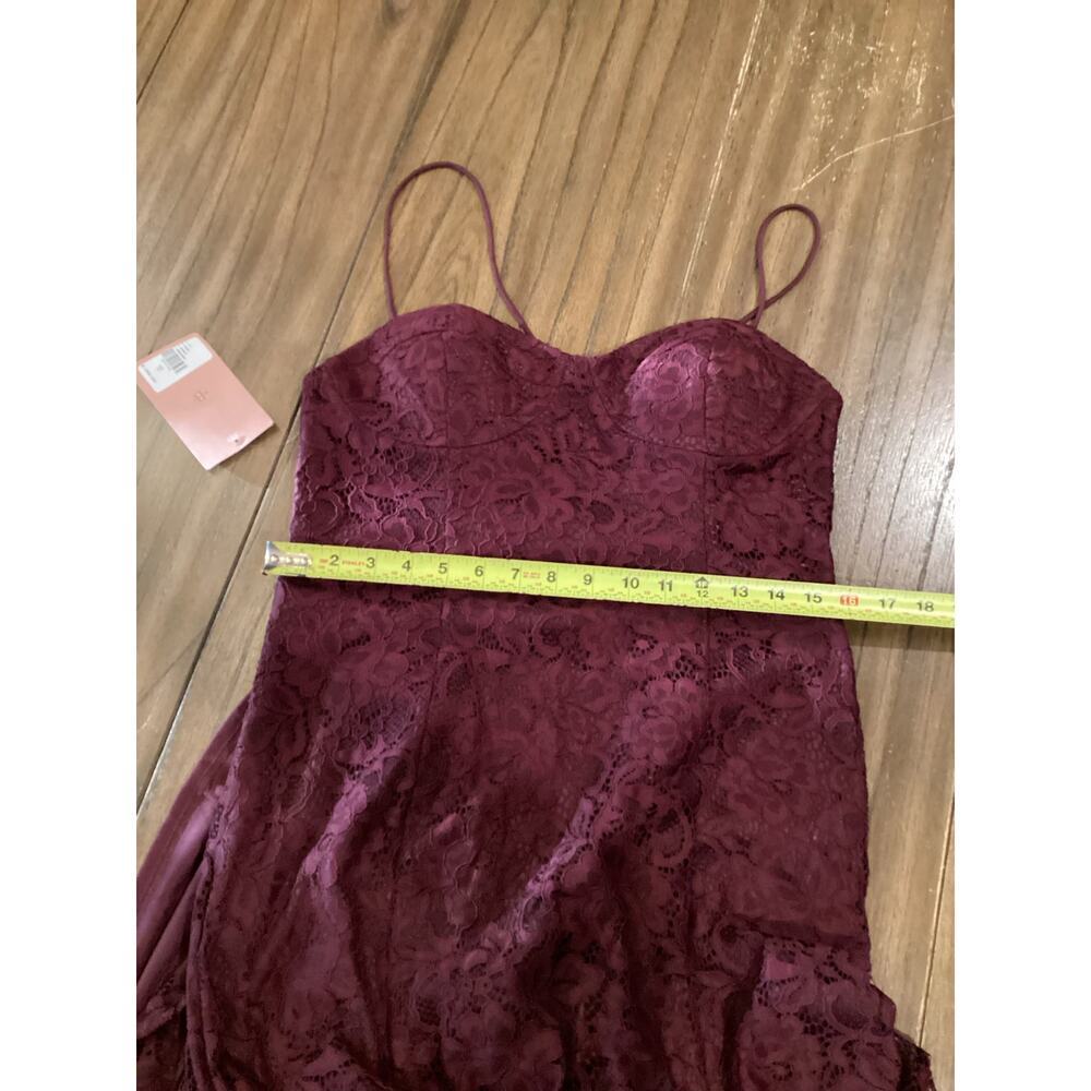Anthropologie BHLDN Emma Sweetheart Sleeveless Lace Long Gown Front Slit Wine 12 - Picture 6 of 16